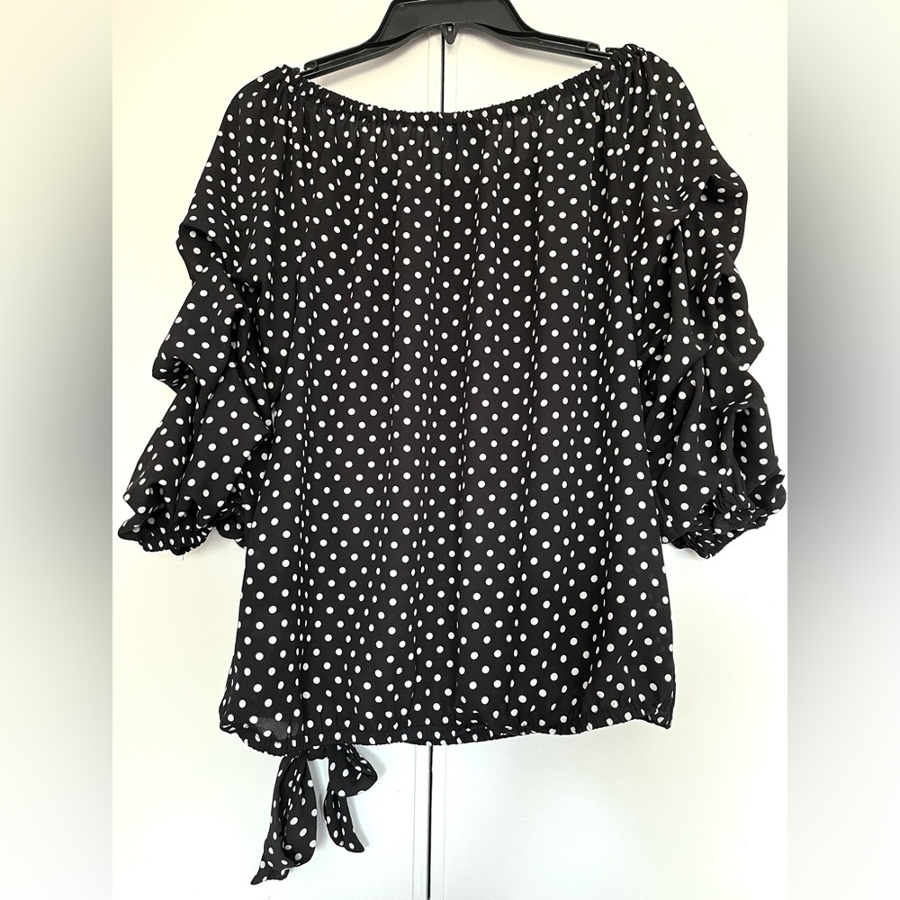 Black and White Polka Dot Women's Top